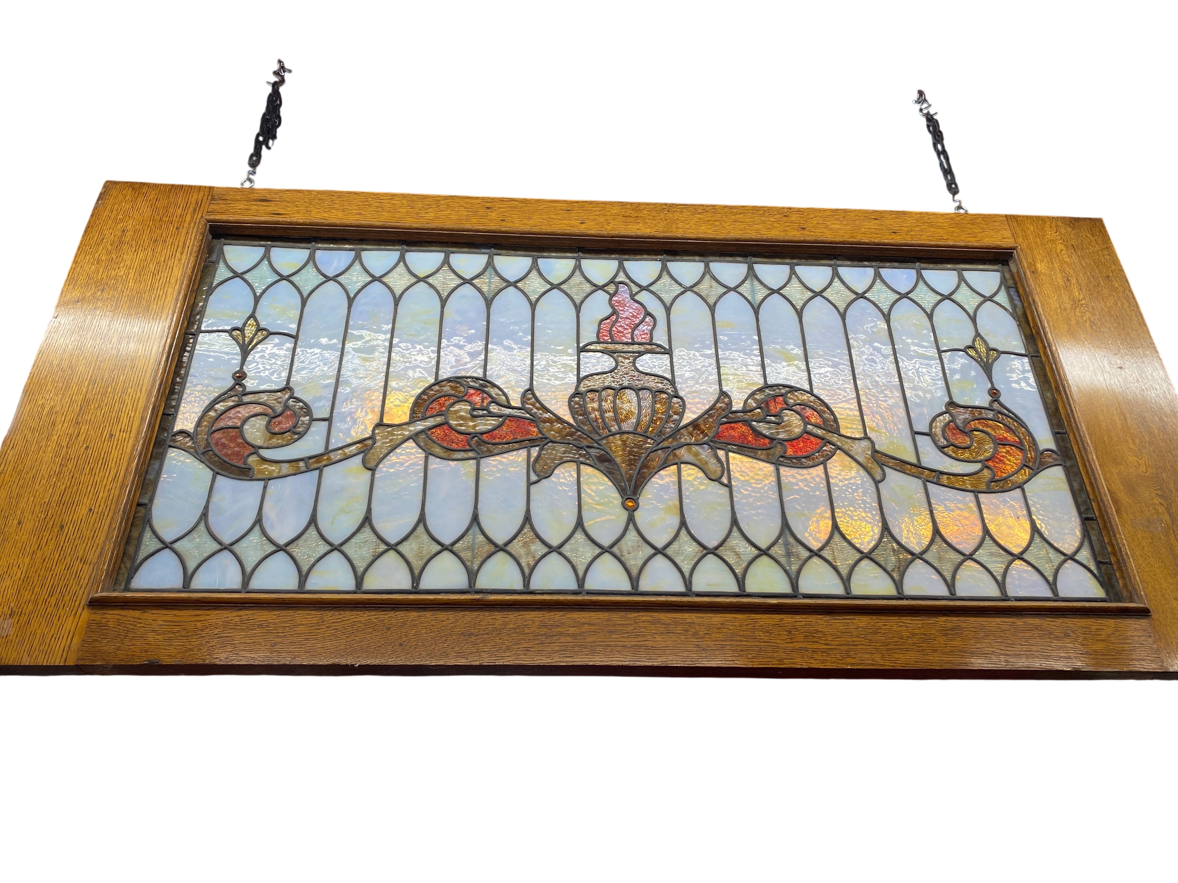 Pair of french doors with stained glass [JP15-200]