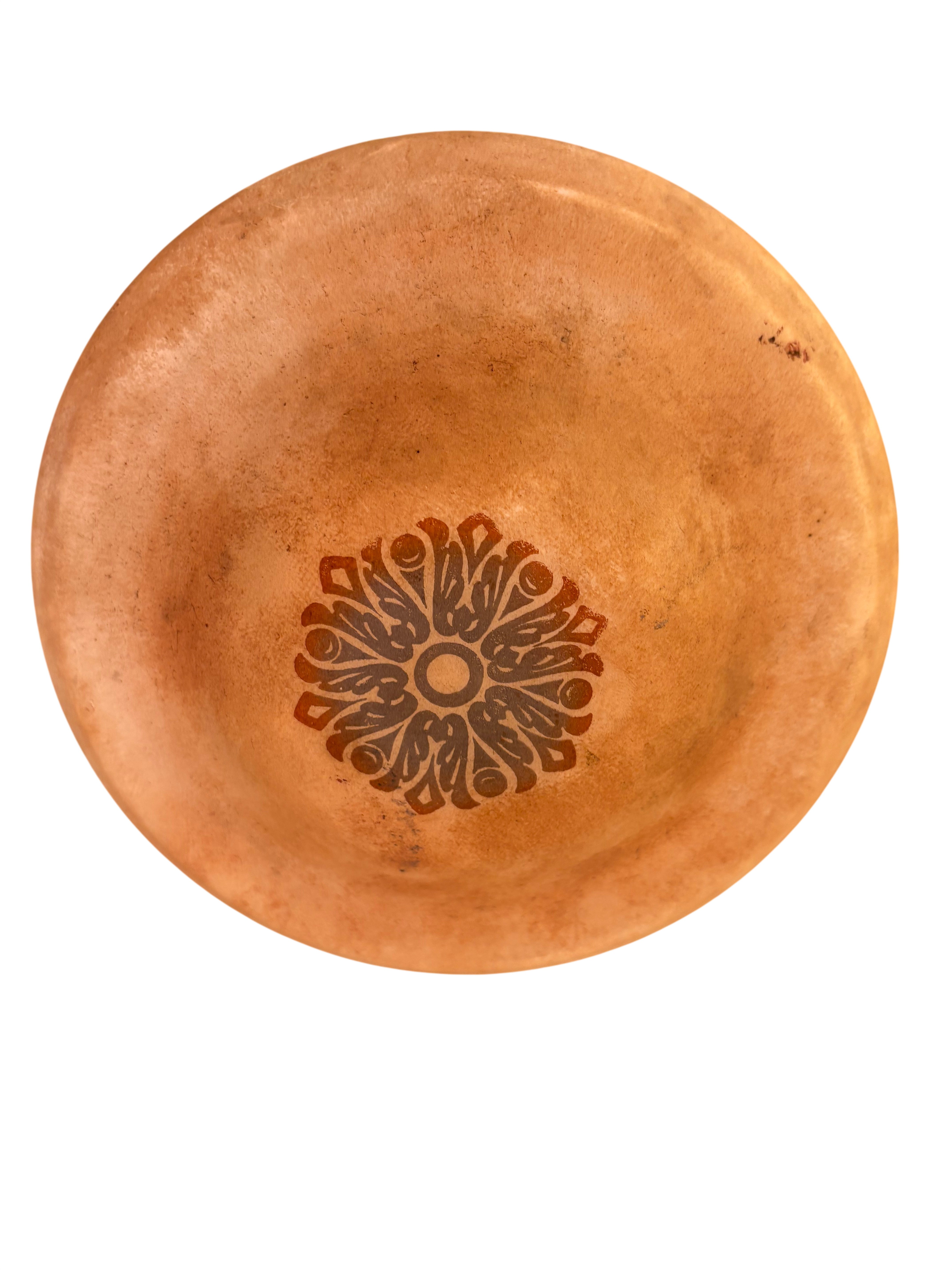 Spanish revival ceiling mount light with hand-painted glass shade – likely 1920s–1930s (LT-1102)