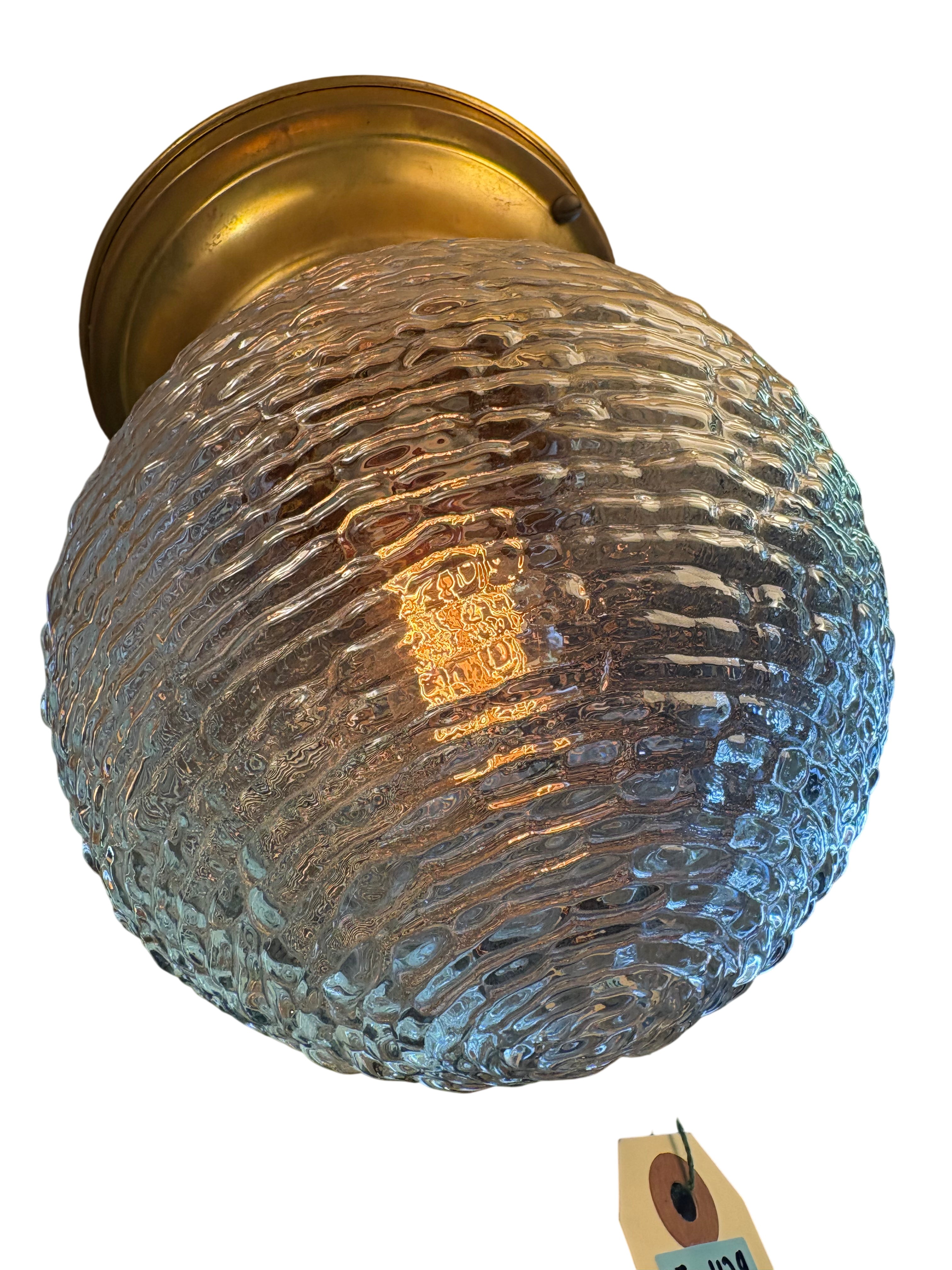 Flush Mount Ceiling Light with Textured Glass Globe Ceiling Mount (lt-1129)