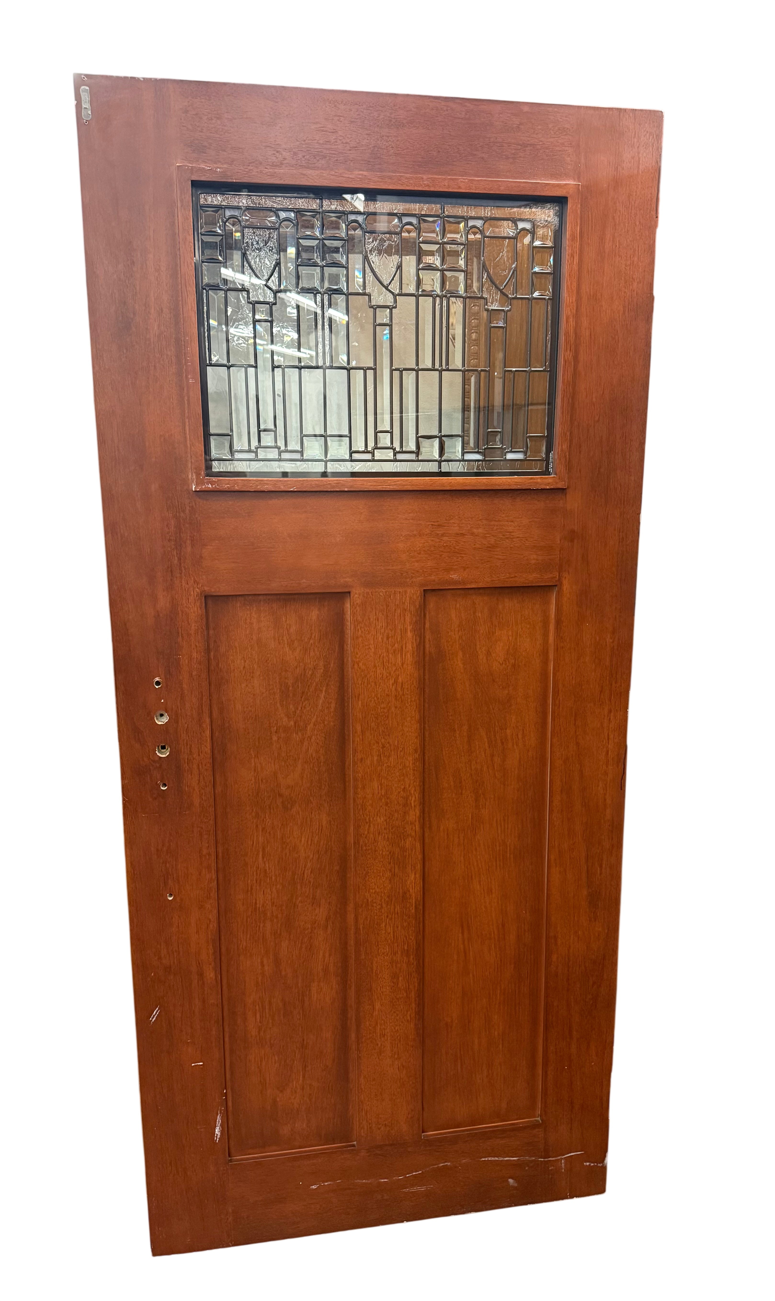 Arts & Crafts Mahogany Entry Door with Drip Ledge (ED-393)