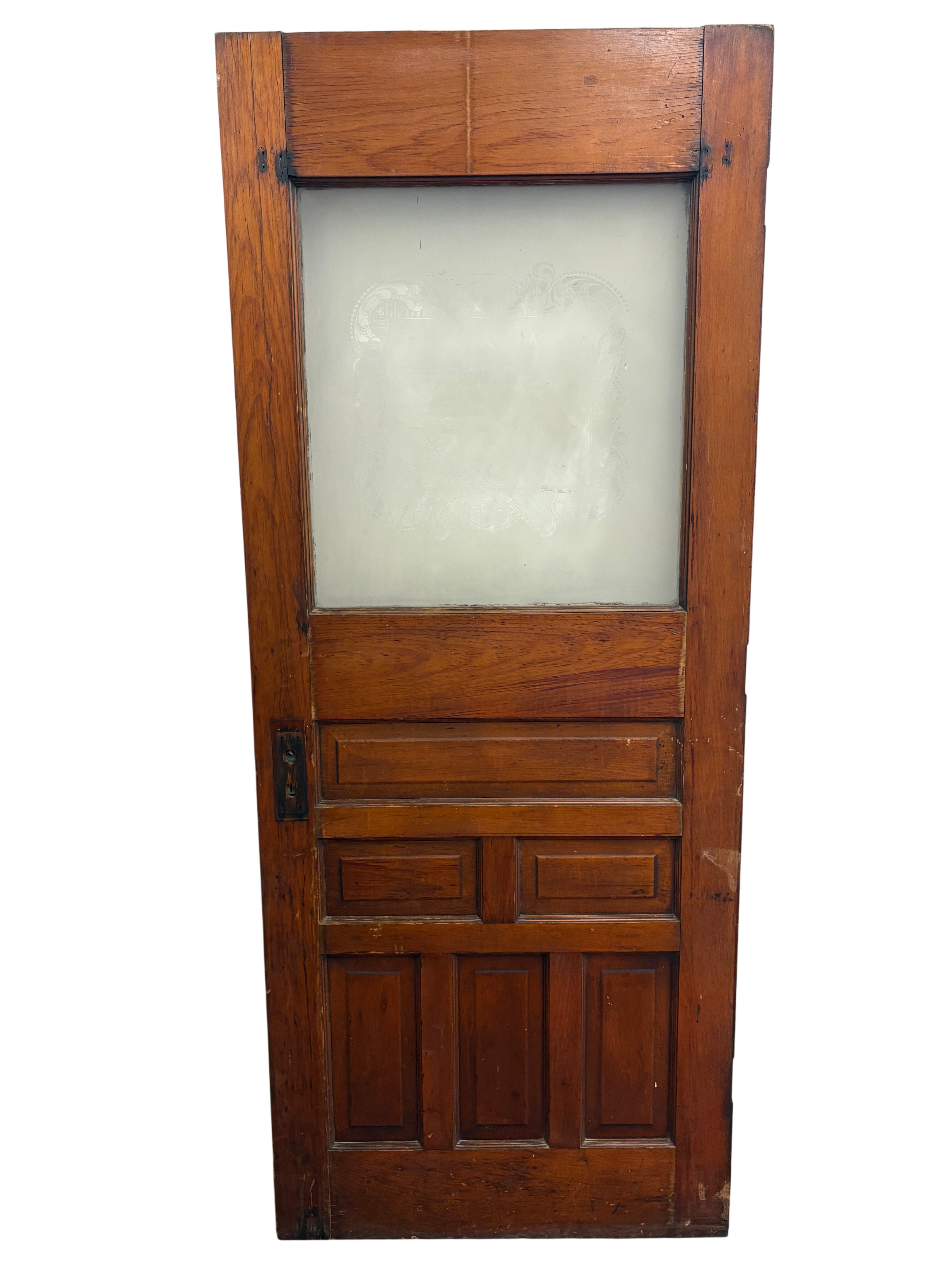1-Light/ 6-Panel Acid Etched Light house Back Door (BD-445)