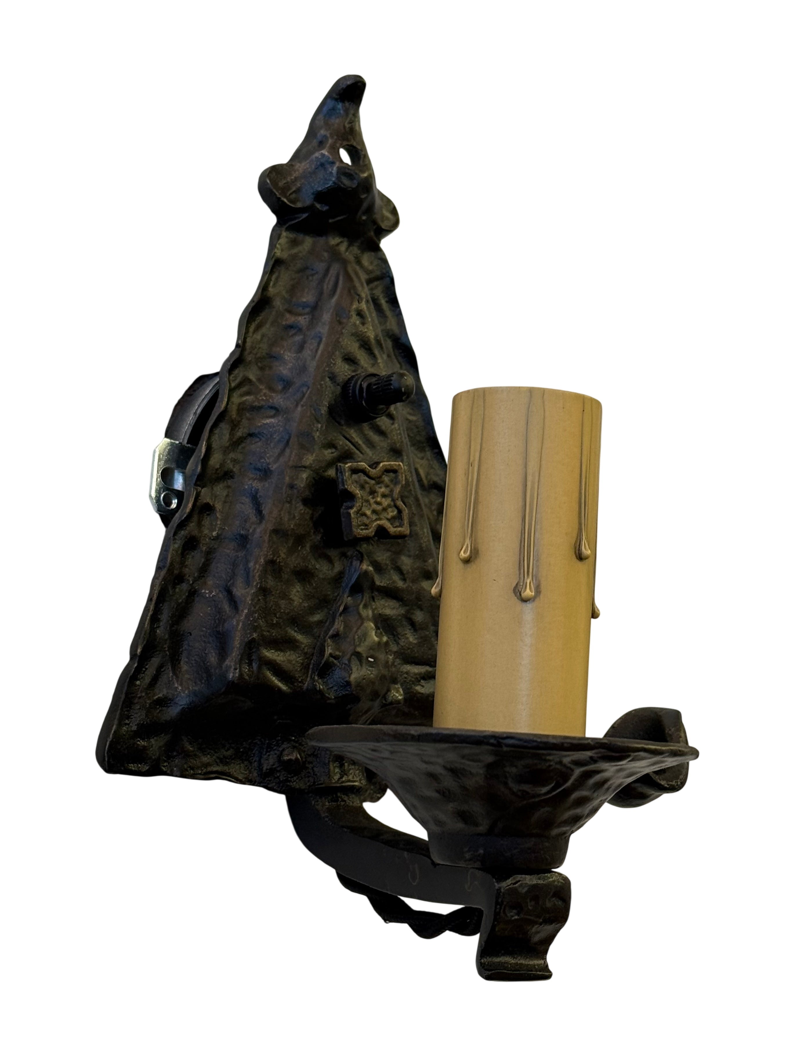 Interior wall sconce with candle sleeve – cast iron (LT-903)