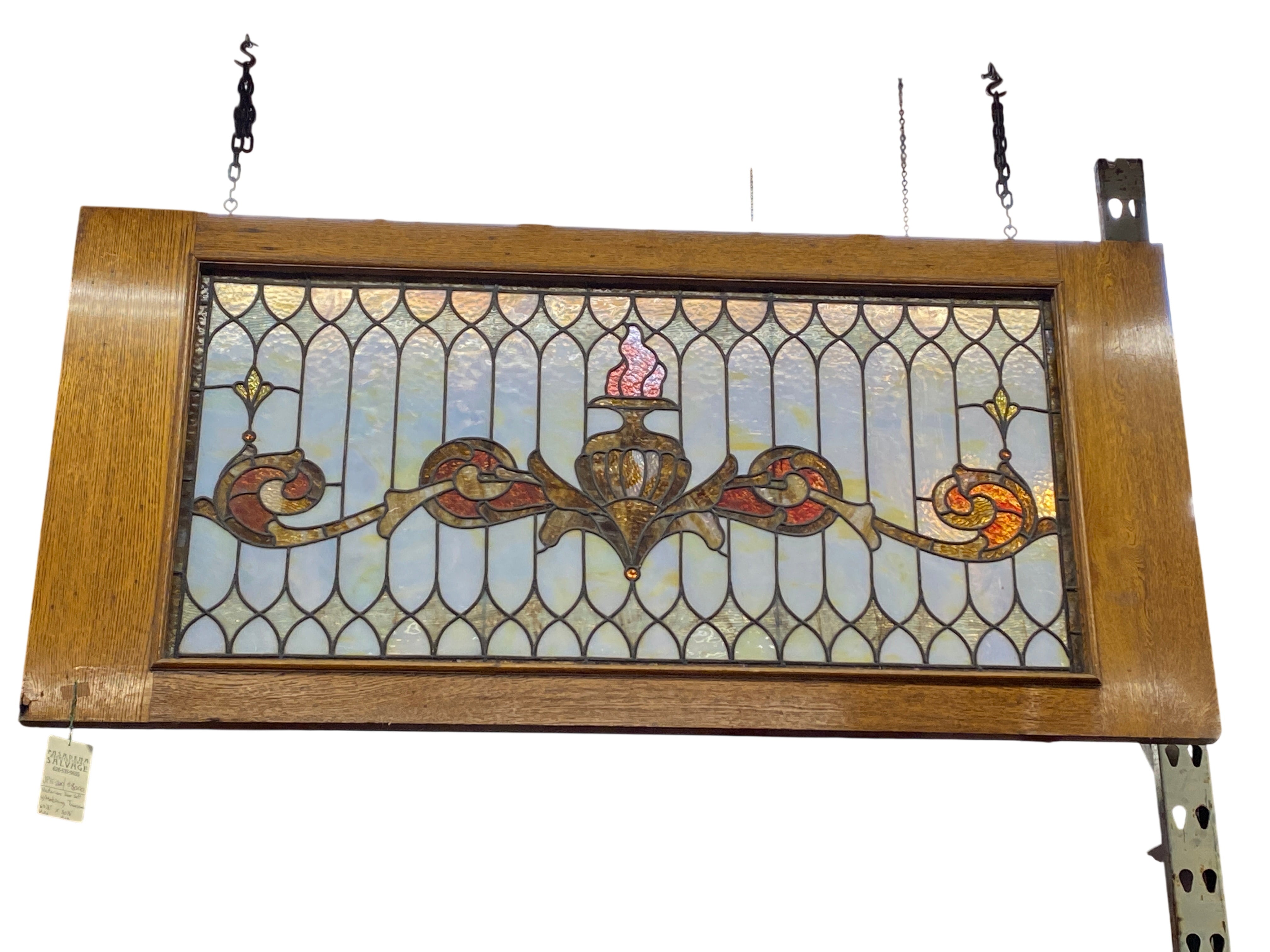 Pair of french doors with stained glass [JP15-200]