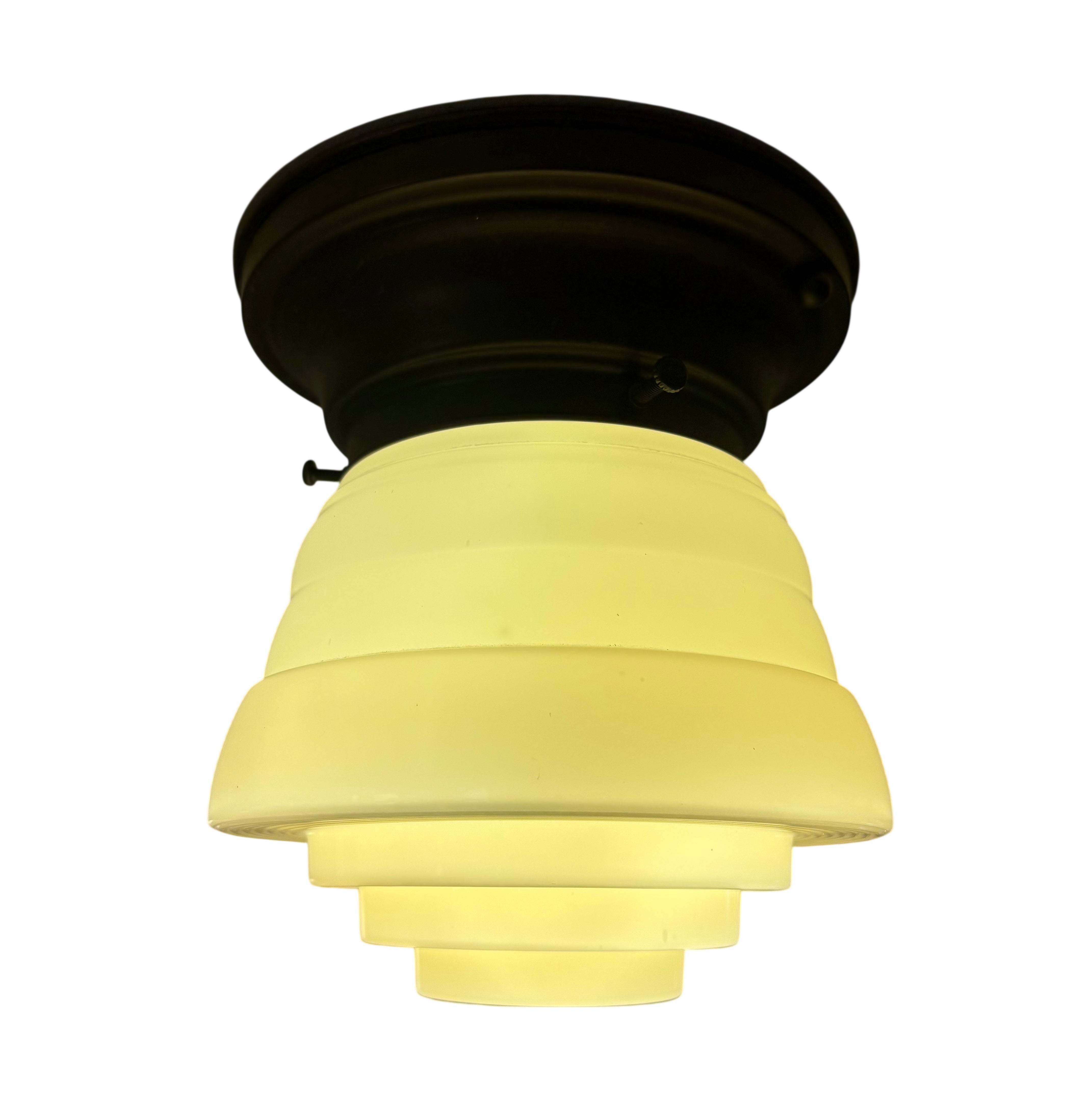 STEPPED OPAL GLASS FLUSH MOUNT CEILING LIGHT – (LT-1184)