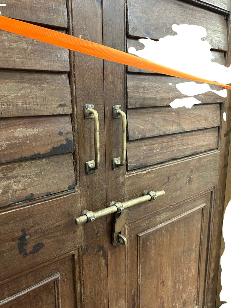 Wood Shutter Door Pair w/ Frame (XD-35668)