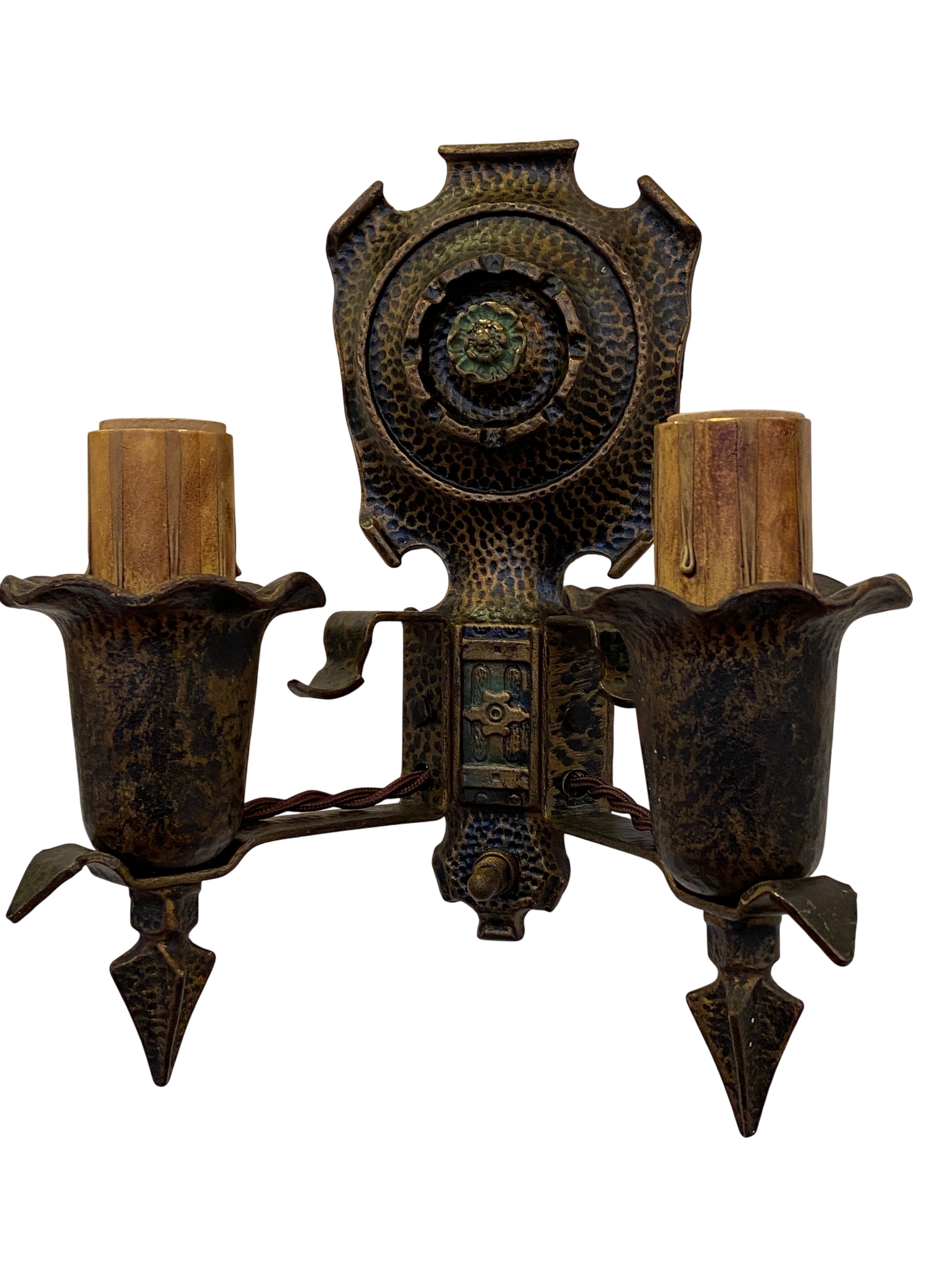 Hammered-Finish Double Sconce Pair (LT-269)