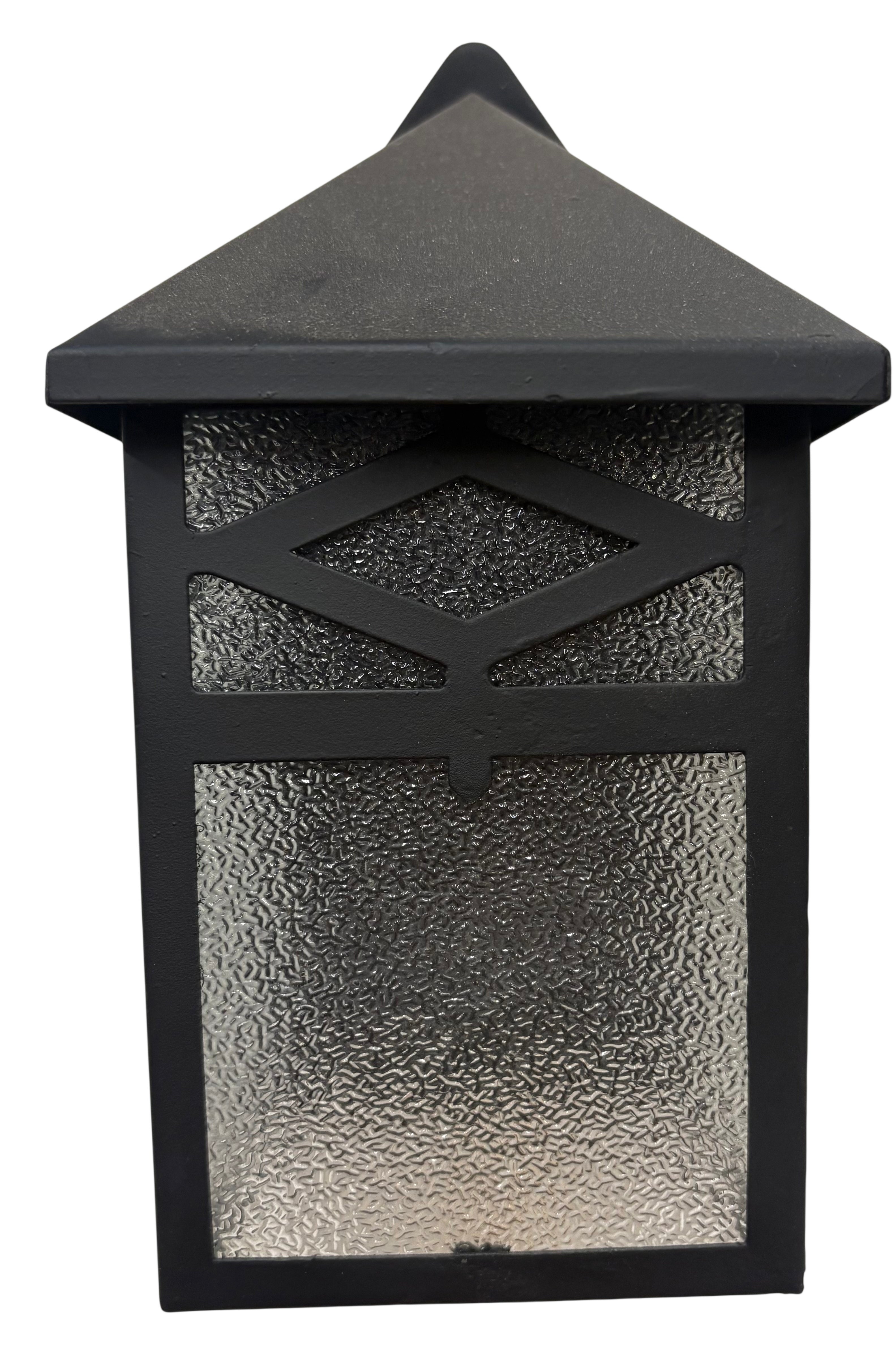 Arts & Crafts Style Exterior Wall Lantern Textured Glass (lt-1137)