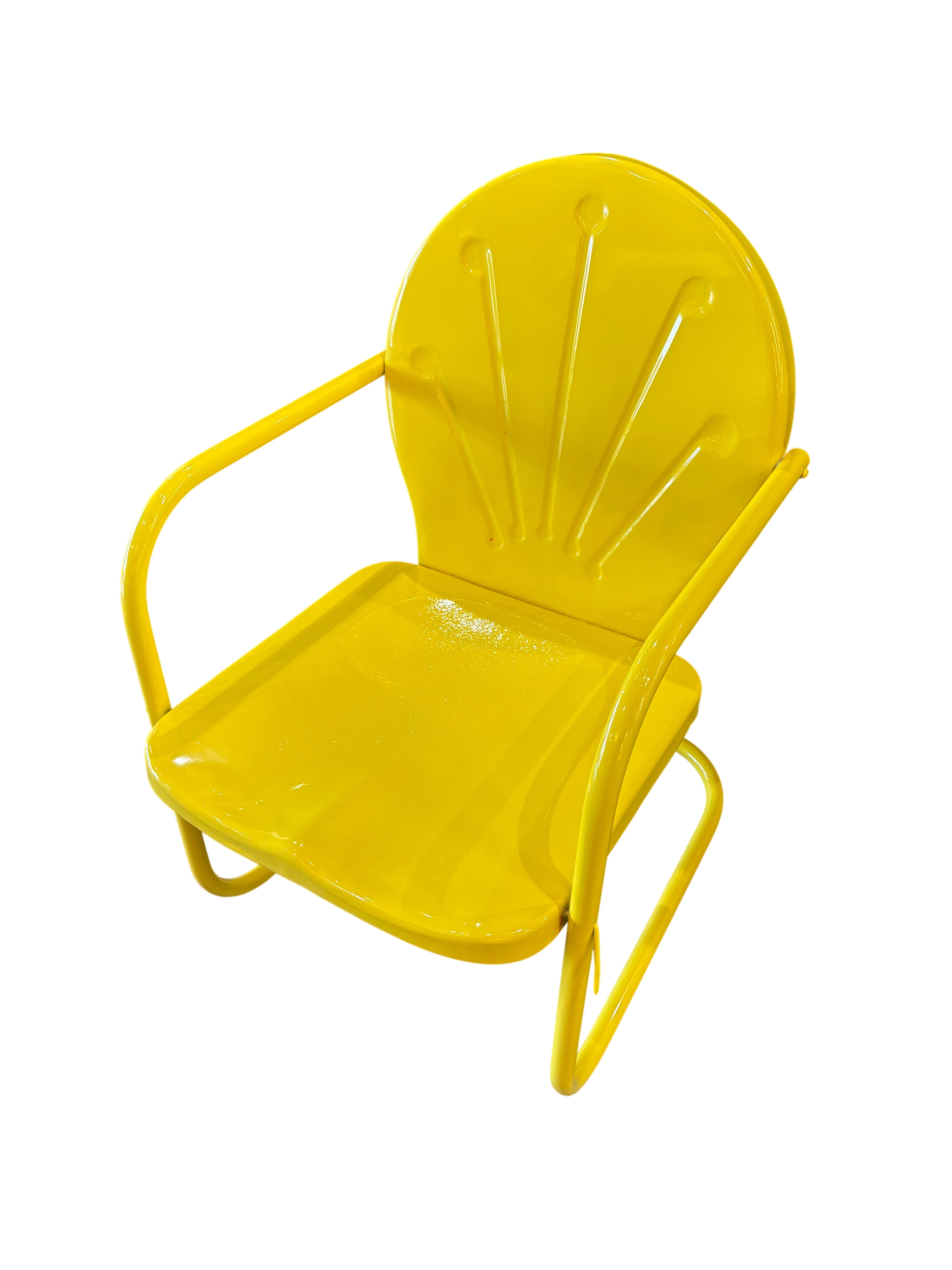 Vintage Yellow Lawn Chair (OE-67)
