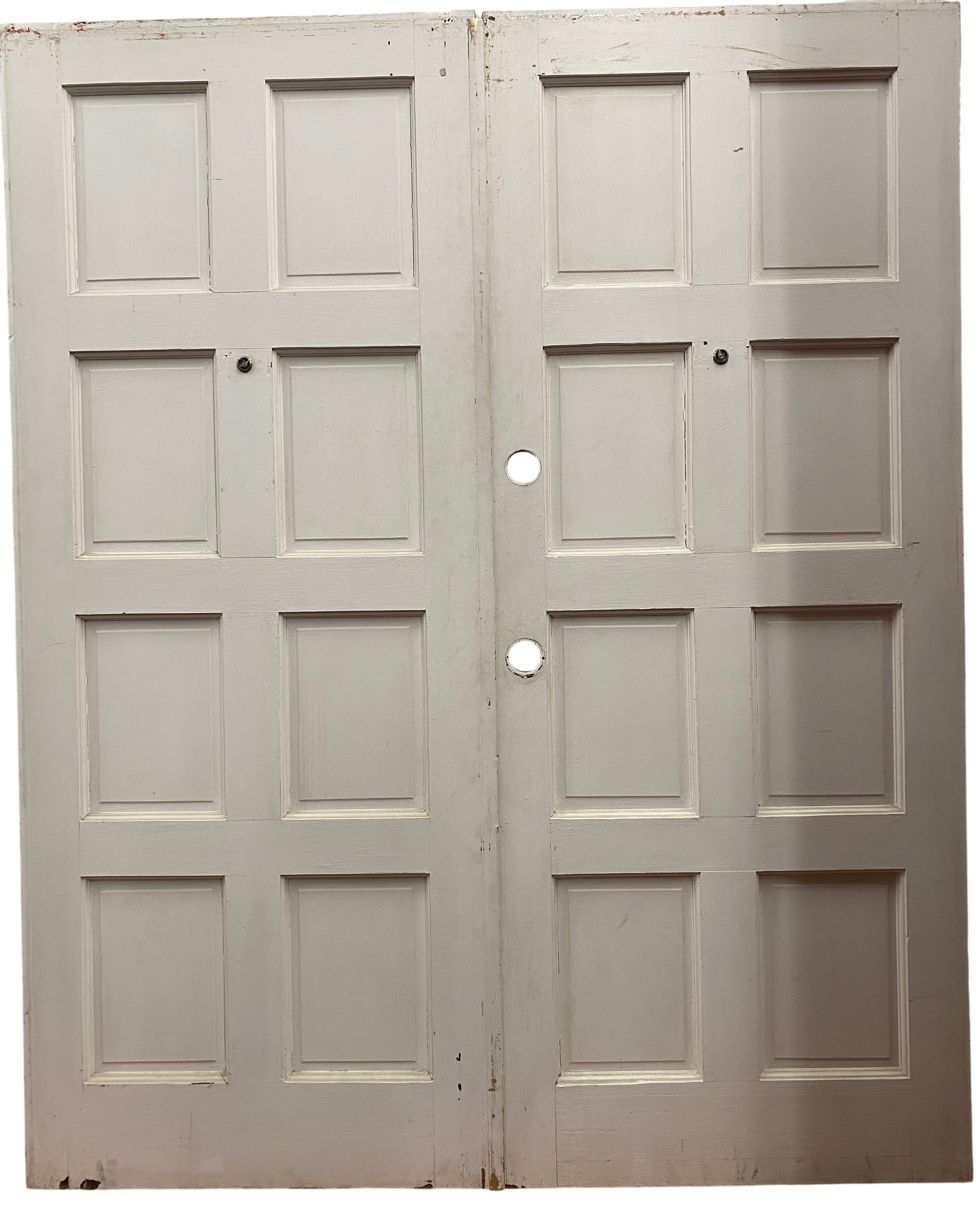 Pair of eight raised-panel entry doors [JL15-9]