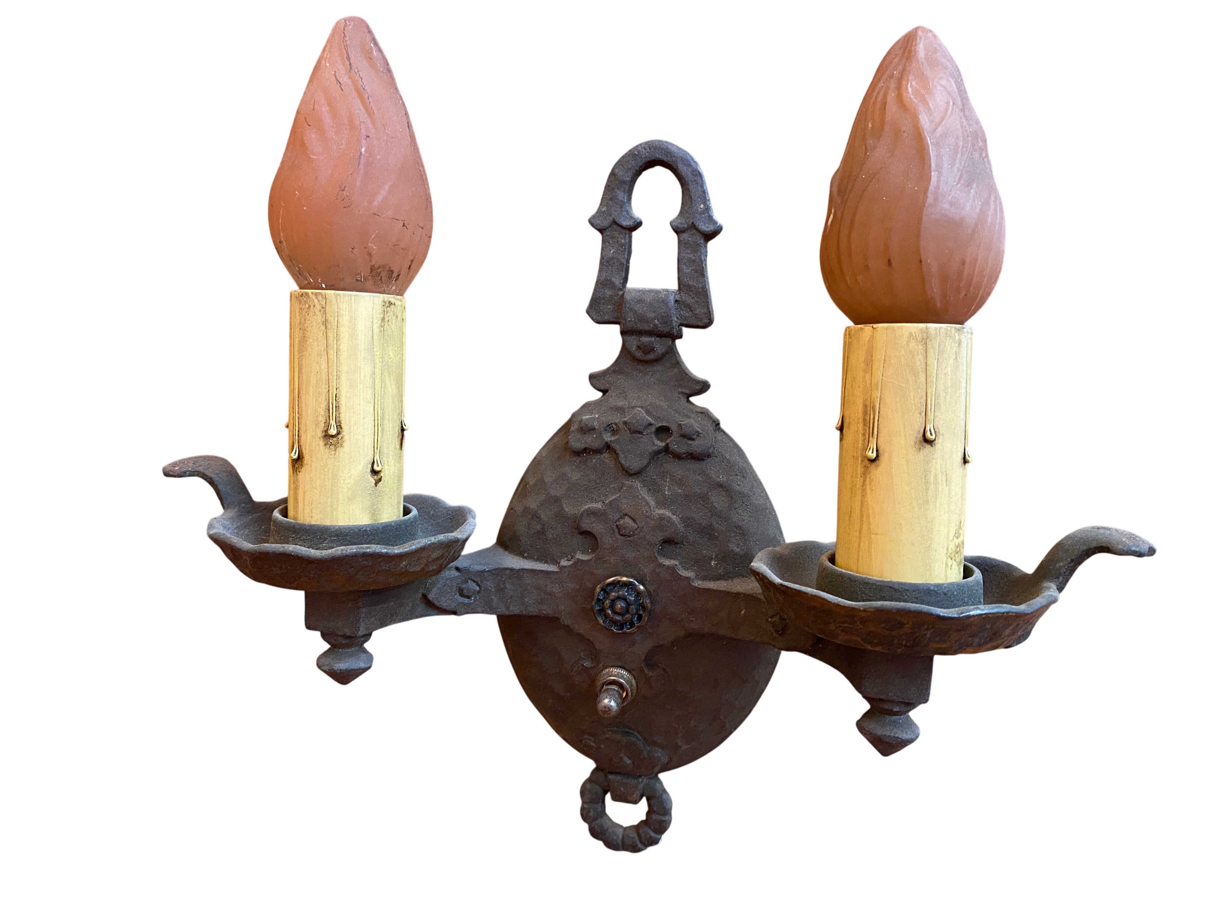 Pair of Hammered Double Sconces [NOV19-63]