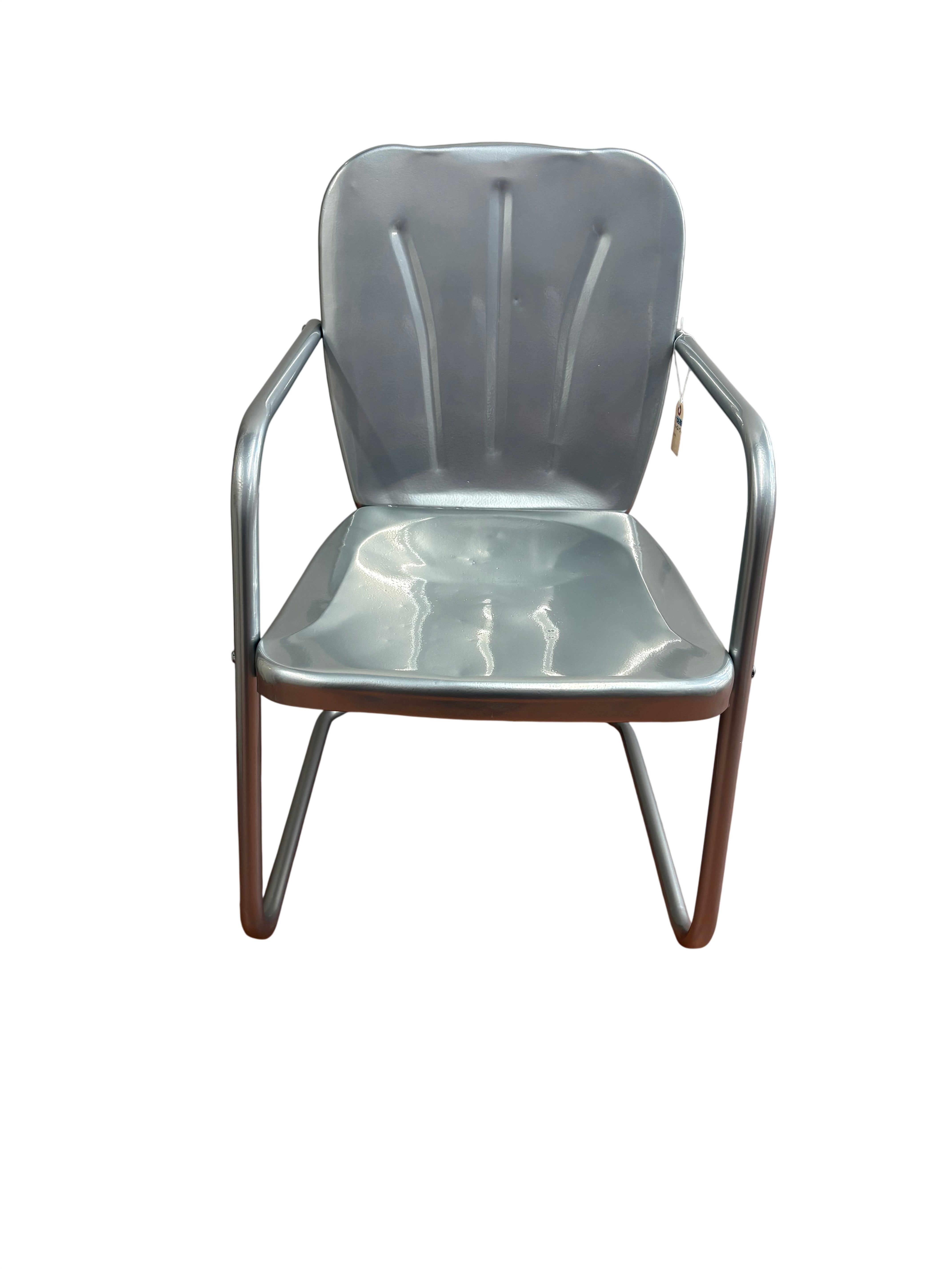 Vintage Silver Lawn Chair (OE-82)