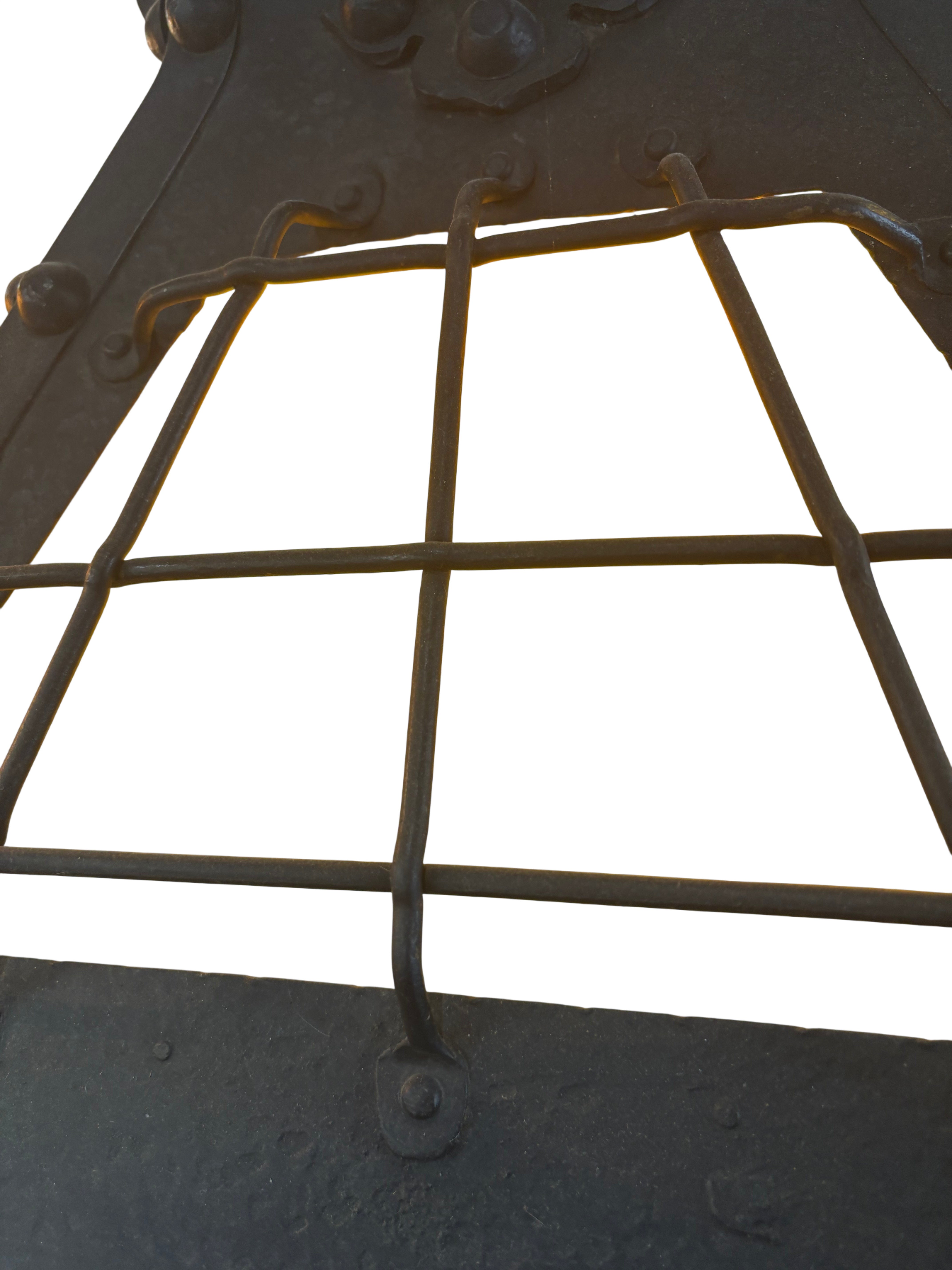 Arts & Crafts Hanging Lantern with Amber Glass Panels-Wrought Iron, Circa 1920s–1930s (lt-1124)