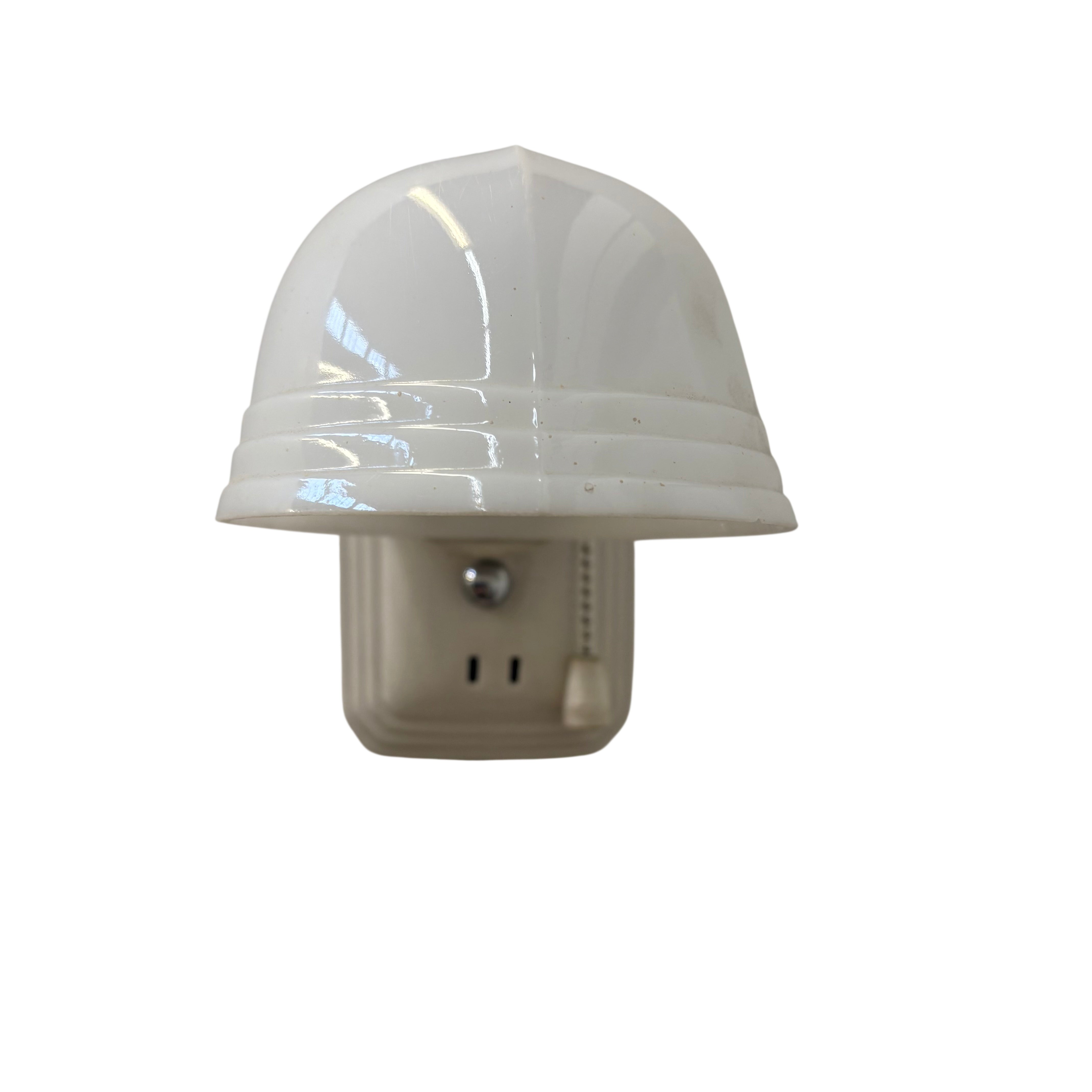 White porcelain sconce with shade and outlet on a white background