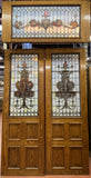 Pair of french doors with stained glass [JP15-200]