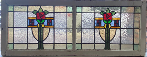 Pebbled Glass Dbl. Stained Glass Window (SG-90)