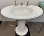 J.L. Mott 1910's Earthenware Sink w/ Period Hardware (SINK-24)