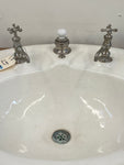 J.L. Mott 1910's Earthenware Sink w/ Period Hardware (SINK-24)