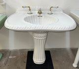 Sherle Wagner Pedestal Sink w/ Original Hardware (SINK-28)