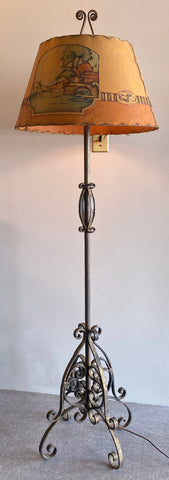 Scrolled Ironwork Lamp w/ Hammered Finish (LT-448)