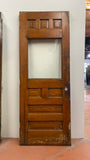 1-Light/ 7-Panel Oak Entry Door w/ Detailing (ED-176)