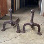 Heavy-Cast Hammered Andirons (OE-19)