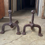 Heavy-Cast Hammered Andirons (OE-19)