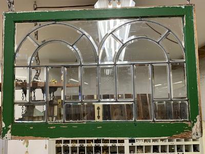 Leaded beveled glass with 2-arch detail [PRJUL20-45]