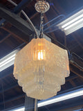 (LT-441) Art Deco Frosted Stepped Pendant