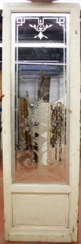 Large Victorian French Door with Etched Glass [JP15-66]